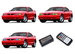 Ford-Mustang-1994, 1995, 1996, 1997, 1998-LED-Halo-Headlights-RGB-Colorfuse RF Remote-FO-MU9498-V3HCFRF