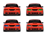 Ford-Mustang-1999, 2000, 2001, 2002, 2003, 2004-LED-Halo-Headlights-RGB-No Remote-FO-MU9904-V3H