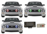 Ford-Mustang-2005, 2006, 2007, 2008, 2009-LED-Halo-Fog Lights-RGB-RF Remote-FO-MUGT0509-V3FRF