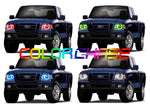 Ford-Ranger-2001, 2003, 2004, 2005, 2006, 2007, 2008, 2009, 2010, 2011-LED-Halo-Headlights-ColorChase-No Remote-FO-RA0111-CCH