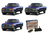 Ford-Ranger-1993, 1994, 1995, 1996, 1997-LED-Halo-Headlights-RGB-WiFi Remote-FO-RA9397-V3HWI