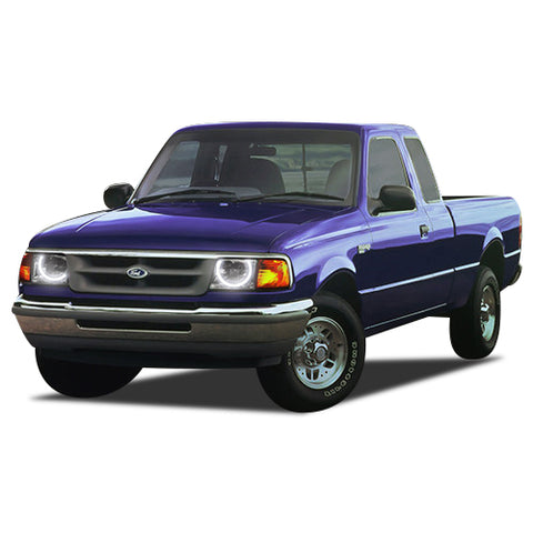 Ford-Ranger-1993, 1994, 1995, 1996, 1997-LED-Halo-Headlights-White-RF Remote White-FO-RA9397-WHRF