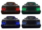 GMC-Canyon-2004, 2005, 2006, 2007, 2008, 2009, 2010, 2011, 2012-LED-Halo-Headlights-RGB-No Remote-GMC-CN0412-V3H