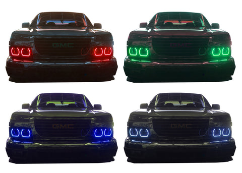 GMC-Canyon-2004, 2005, 2006, 2007, 2008, 2009, 2010, 2011, 2012-LED-Halo-Headlights-RGB-No Remote-GMC-CN0412-V3H