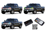 GMC-Sierra 1500-1999, 2000, 2001, 2002, 2003, 2004, 2005, 2006-LED-Halo-Headlights-RGB-Bluetooth RF Remote-GMC-SR9906-V3HBTRF