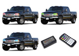 GMC-Sierra 1500-1999, 2000, 2001, 2002, 2003, 2004, 2005, 2006-LED-Halo-Headlights-RGB-Colorfuse RF Remote-GMC-SR9906-V3HCFRF
