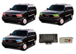 GMC-Yukon-2000, 2001, 2002, 2003, 2004, 2005, 2006-LED-Halo-Headlights-RGB-RF Remote-GMC-YU0006-V3HRF