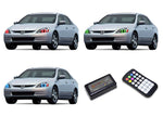 Honda-Accord-2003, 2004, 2005, 2006, 2007-LED-Halo-Headlights-RGB-Colorfuse RF Remote-HO-AC0307-V3HCFRF