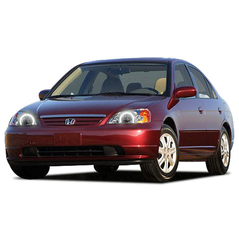Honda-Civic-2001, 2002, 2003-LED-Halo-Headlights-White-RF Remote White-HO-CV0103-WHRF