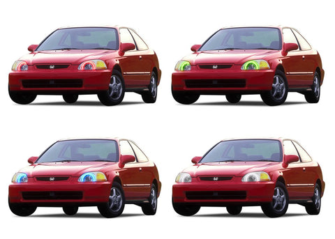 Honda-Civic-1992, 1993, 1994, 1995-LED-Halo-Headlights-RGB-No Remote-HO-CV9295-V3H