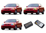 Honda-Civic-1992, 1993, 1994, 1995-LED-Halo-Headlights-RGB-Colorfuse RF Remote-HO-CV9295-V3HCFRF