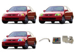 Honda-Civic-1992, 1993, 1994, 1995-LED-Halo-Headlights-RGB-IR Remote-HO-CV9295-V3HIR
