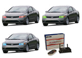 Honda-Civic-2006, 2007, 2008-LED-Halo-Headlights-RGB-WiFi Remote-HO-CVC0608-V3HWI
