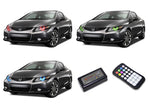 Honda-Civic-2012, 2013-LED-Halo-Headlights-RGB-Colorfuse RF Remote-HO-CVC1213-V3HCFRF