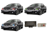 Honda-Civic-2012, 2013-LED-Halo-Headlights-RGB-RF Remote-HO-CVC1213-V3HRF