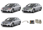 Honda-Civic-2009, 2010, 2011-LED-Halo-Headlights-RGB-IR Remote-HO-CVS0911-V3HIR