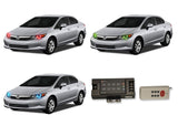 Honda-Civic-2012, 2013, 2014, 2015-LED-Halo-Headlights-RGB-RF Remote-HO-CVS1215-V3HRF
