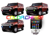 Hummer-H2-2003, 2004, 2005, 2006, 2007, 2008, 2009-LED-Halo-Fog Lights-ColorChase-No Remote-HU-H203-CCF