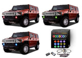 Hummer-H2-2003, 2004, 2005, 2006, 2007, 2008, 2009-LED-Halo-Fog Lights-RGB-Colorfuse RF Remote-HU-H203-V3FCFRF
