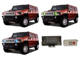 Hummer-H2-2003, 2004, 2005, 2006, 2007, 2008, 2009-LED-Halo-Headlights-RGB-RF Remote-HU-H203-V3HRF