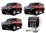Hummer-H3-2006, 2007, 2008, 2009, 2010-LED-Halo-Fog Lights-RGB-IR Remote-HU-H30510-V3FIR