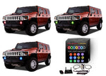 Hummer-H3-2006, 2007, 2008, 2009, 2010-LED-Halo-Fog Lights-RGB-WiFi Remote-HU-H30510-V3FWI