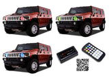 Hummer-H3-2006, 2007, 2008, 2009, 2010-LED-Halo-Headlights-RGB-Bluetooth RF Remote-HU-H30510-V3HBTRF