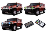 Hummer-H3-2006, 2007, 2008, 2009, 2010-LED-Halo-Headlights-RGB-Colorfuse RF Remote-HU-H30510-V3HCFRF