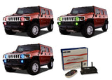 Hummer-H3-2006, 2007, 2008, 2009, 2010-LED-Halo-Headlights and Fog Lights-RGB-WiFi Remote-HU-H30510-V3HFWI
