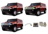 Hummer-H3-2006, 2007, 2008, 2009, 2010-LED-Halo-Headlights-RGB-IR Remote-HU-H30510-V3HIR
