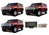 Hummer-H3-2006, 2007, 2008, 2009, 2010-LED-Halo-Headlights-RGB-RF Remote-HU-H30510-V3HRF