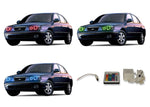 Hyundai-Elantra-2001, 2002, 2003-LED-Halo-Headlights-RGB-IR Remote-HY-EL0103-V3HIR