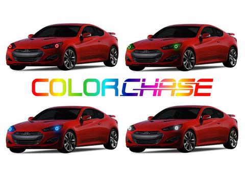 Hyundai-Genesis-2013, 2014, 2015, 2016-LED-Halo-Headlights-ColorChase-No Remote-HY-GE1316-CCH