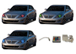 Hyundai-Genesis-2012, 2013, 2014-LED-Halo-Headlights-RGB-IR Remote-HY-GNS1214-V3HIR