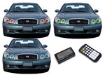 Hyundai-Sonata-2002, 2003, 2004, 2005-LED-Halo-Headlights-RGB-Colorfuse RF Remote-HY-SO0205-V3HCFRF