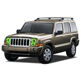 Jeep-Commander-2006, 2007, 2008, 2009, 2010-LED-Halo-Headlights-RGB-Bluetooth RF Remote-JE-CO0610-V3HBTRF