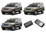 Jeep-Commander-2006, 2007, 2008, 2009, 2010-LED-Halo-Headlights-RGB-Colorfuse RF Remote-JE-CO0610-V3HCFRF