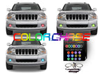 Jeep-Grand Cherokee-2005, 2006, 2007, 2008, 2009, 2010-LED-Halo-Fog Lights-ColorChase-No Remote-JE-GC0510-CCF