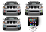 Jeep-Grand Cherokee-2005, 2006, 2007, 2008, 2009, 2010-LED-Halo-Fog Lights-RGB-No Remote-JE-GC0510-V3F
