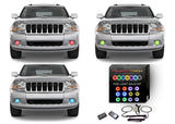 Jeep-Grand Cherokee-2005, 2006, 2007, 2008, 2009, 2010-LED-Halo-Fog Lights-RGB-Colorfuse RF Remote-JE-GC0510-V3FCFRF