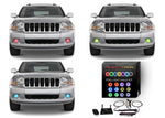 Jeep-Grand Cherokee-2005, 2006, 2007, 2008, 2009, 2010-LED-Halo-Fog Lights-RGB-WiFi Remote-JE-GC0510-V3FWI