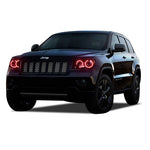 Jeep-Grand Cherokee-2011, 2012, 2013-LED-Halo-Headlights-RGB-Bluetooth RF Remote-JE-GC1113-V3HBTRF