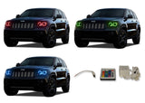 Jeep-Grand Cherokee-2011, 2012, 2013-LED-Halo-Headlights-RGB-IR Remote-JE-GC1113-V3HIR