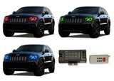 Jeep-Grand Cherokee-2011, 2012, 2013-LED-Halo-Headlights-RGB-RF Remote-JE-GC1113-V3HRF