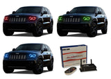 Jeep-Grand Cherokee-2011, 2012, 2013-LED-Halo-Headlights-RGB-WiFi Remote-JE-GC1113-V3HWI