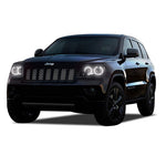 Jeep-Grand Cherokee-2011, 2012, 2013-LED-Halo-Headlights-RGB-Bluetooth RF Remote-JE-GC1113-V3HBTRF