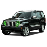 Jeep-Liberty-2008, 2009, 2010, 2011, 2012, 2013-LED-Halo-Headlights-RGB-Bluetooth RF Remote-JE-LI0813-V3HBTRF