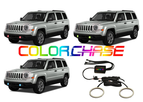 Jeep-Patriot-2011, 2012, 2013, 2014, 2015-LED-Halo-Fog Lights-ColorChase-No Remote-JE-PT1115-CCF
