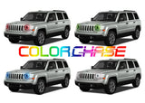 Jeep-Patriot-2007, 2008, 2009, 2010, 2011, 2012, 2013, 2014, 2015, 2016-LED-Halo-Headlights-ColorChase-No Remote-JE-PT0710-CCH