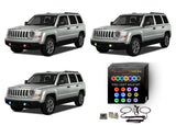 Jeep-Patriot-2011, 2012, 2013, 2014, 2015-LED-Halo-Fog Lights-RGB-IR Remote-JE-PT1115-V3FIR